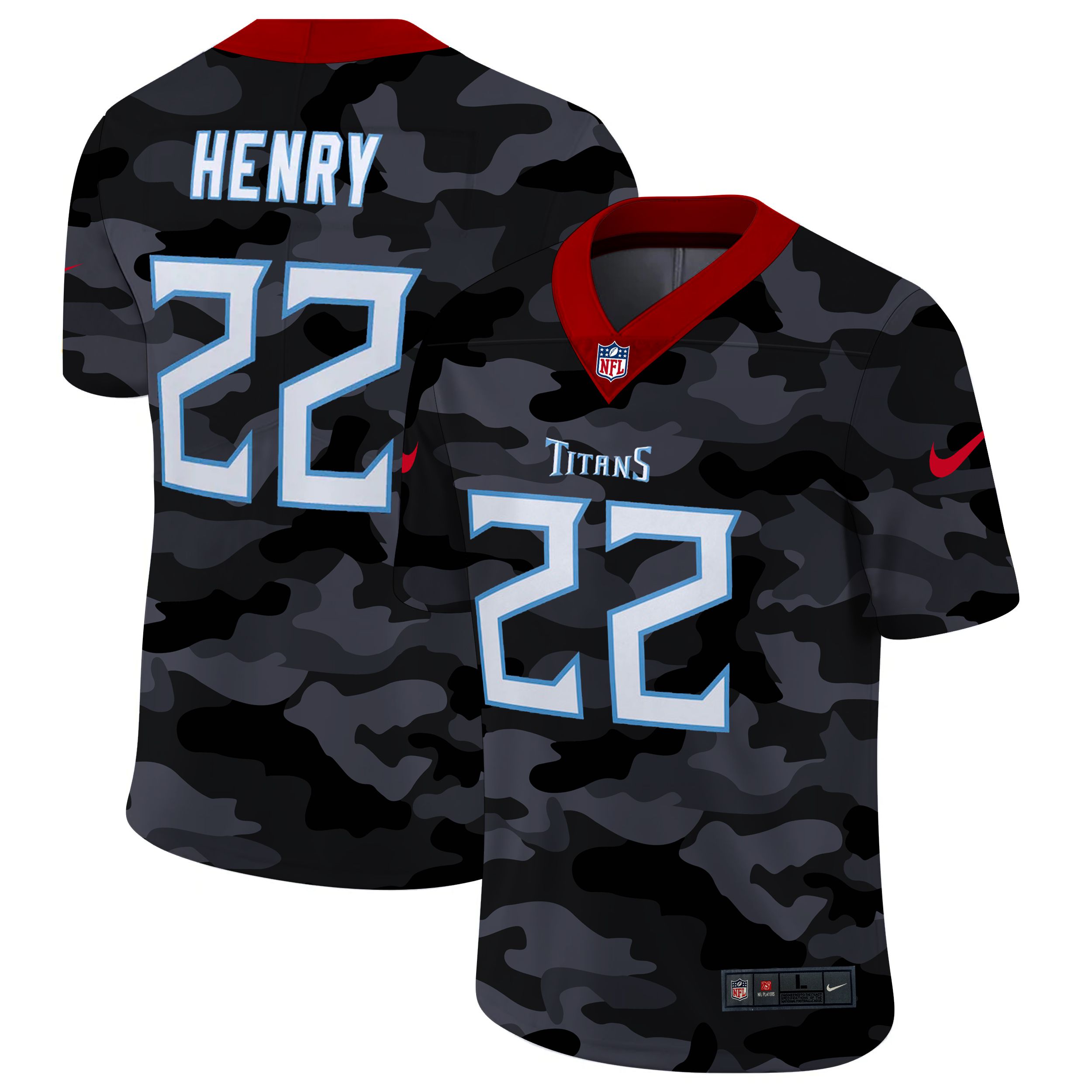 Men Tennessee Titans #22 Henry 2020 Nike 2ndCamo Salute to Service Limited NFL Jerseys